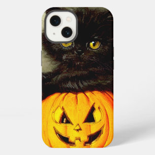 Vintage Halloween Cat and Jack-o’-lantern iPhone 13 Case