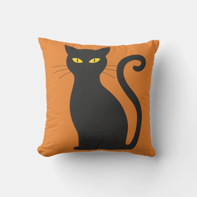 Vintage Halloween Cat Cushion (Front)