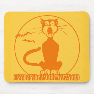 Vintage Halloween Cat Mouse Pad