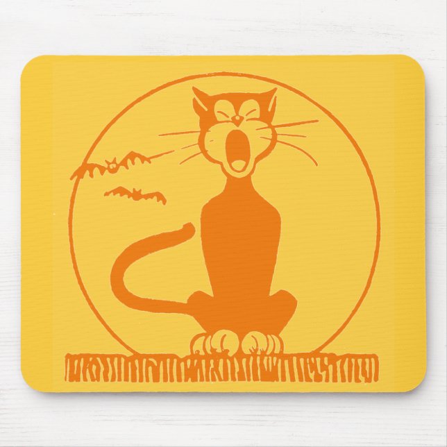 Vintage Halloween Cat Mouse Pad (Front)