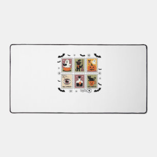 Vintage Halloween Cat Postage Stamp Collection T-s Desk Mat