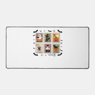 Vintage Halloween Cat Postage Stamp Collection T-s Desk Mat