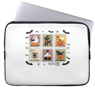 Vintage Halloween Cat Postage Stamp Collection T-s Laptop Sleeve