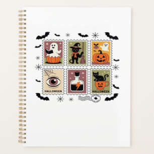 Vintage Halloween Cat Postage Stamp Collection T-s Planner