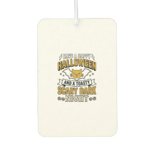 Vintage Halloween Cat Scary Dark Night Design_1 Car Air Freshener