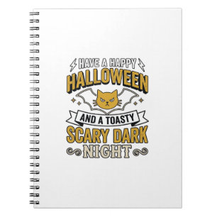 Vintage Halloween Cat Scary Dark Night Design_1 Notebook