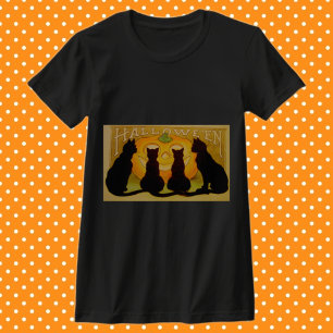 Vintage Halloween Cats and Jack O'Lantern T-Shirt