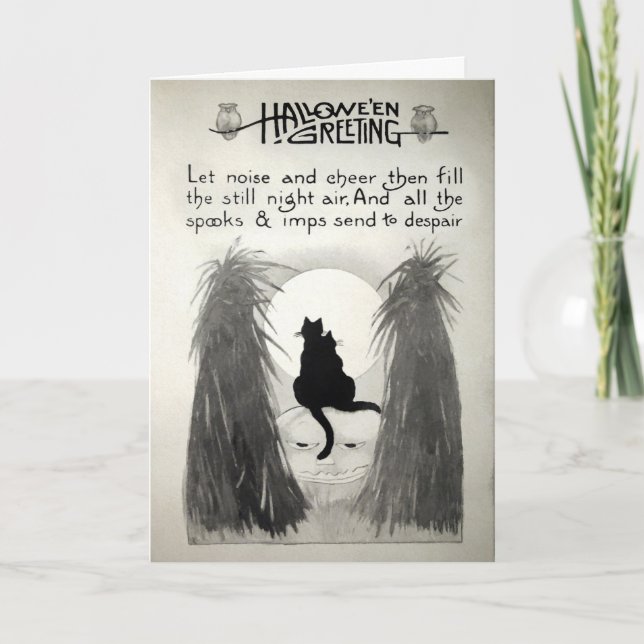 Vintage Halloween Cats Card   (Front)
