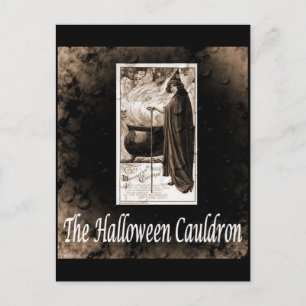 Vintage Halloween Cauldron Postcard