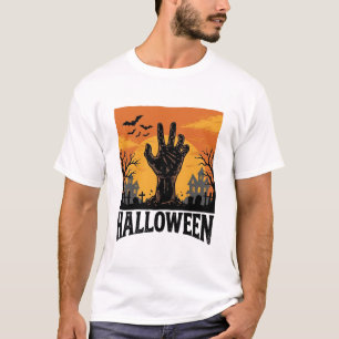 Vintage Halloween Cemetery Zombie Hand Shirt Desig