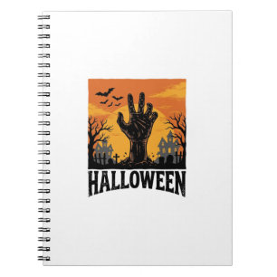Vintage Halloween Cemetery Zombie Hand Shirt Desig Notebook