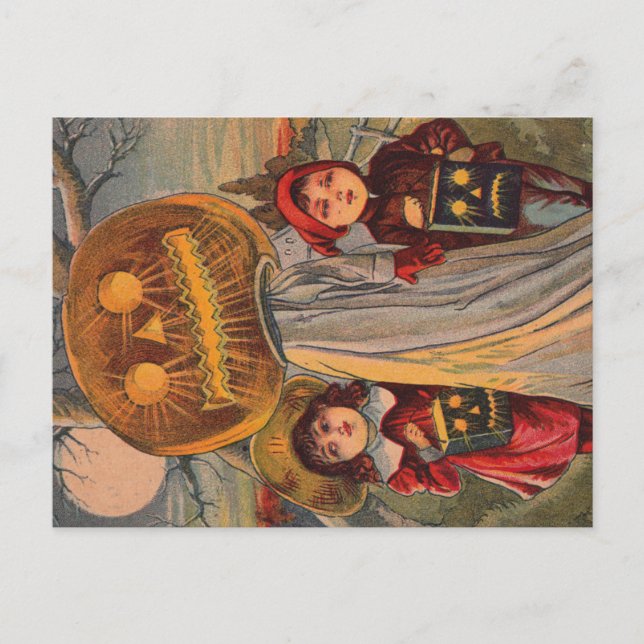 Vintage Halloween Children Invitation Postcard (Front)