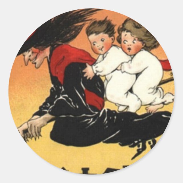 Vintage Halloween Classic Round Sticker (Front)