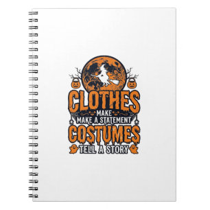 Vintage Halloween Clothes Costume Statement Shirt_ Notebook