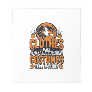 Vintage Halloween Clothes Costume Statement Shirt_ Notepad
