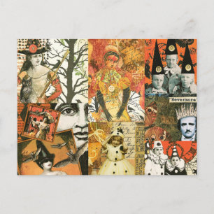 Vintage Halloween Collage Postcard