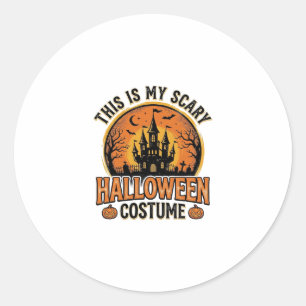 Vintage Halloween Costume Haunted Castle Shirt Des Classic Round Sticker