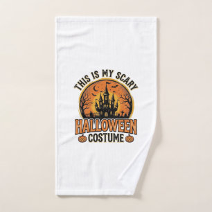 Vintage Halloween Costume Haunted Castle Shirt Des Hand Towel