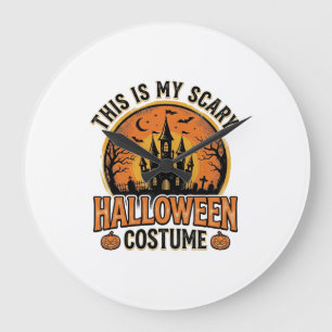 Vintage Halloween Costume Haunted Castle Shirt Des Large Clock
