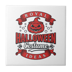 Vintage Halloween Costume Ideas Vector Design_1 Ceramic Tile