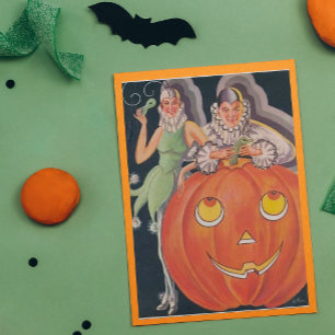 Vintage Halloween Costume Party Card