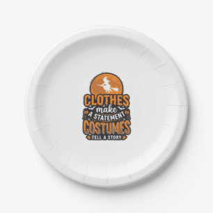 Vintage Halloween Costume Statement Shirt Design_1 Paper Plate