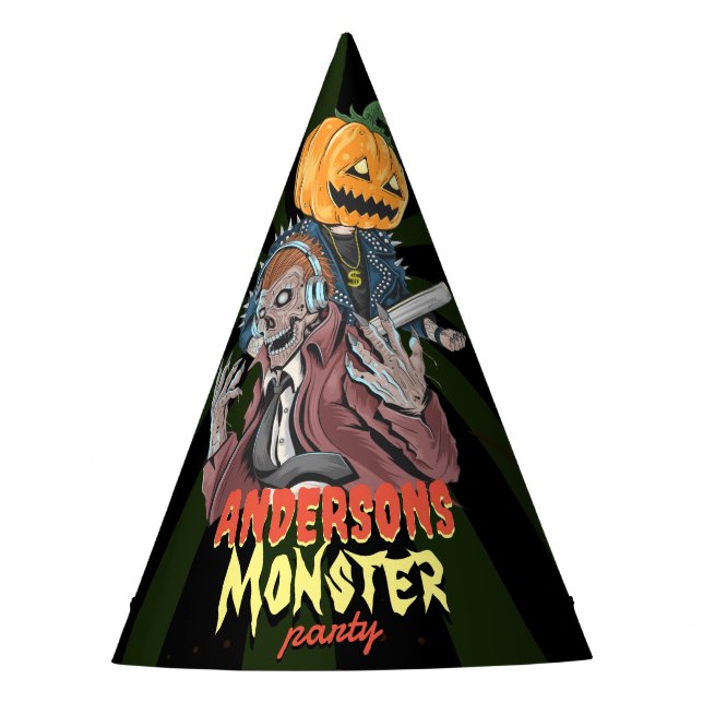 Vintage Halloween Costume theme Birthday Party Party Hat (Front)