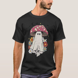 Vintage Halloween Cottagecore Mushroom Ghost Fungi T-Shirt