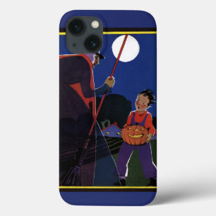 Vintage Halloween, Creepy Witch with Boy iPhone 13 Case