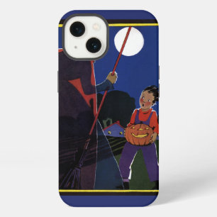 Vintage Halloween, Creepy Witch with Boy iPhone Case