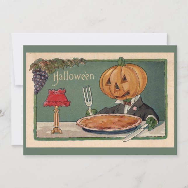 vintage halloween customisable art holiday card (Front)