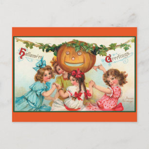 Vintage Halloween Dancers Postcard