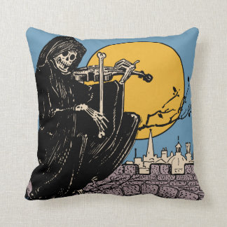 Vintage Halloween / Day of the Dead Skeleton Cushion