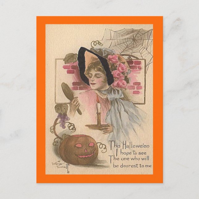 Vintage Halloween Dearest Postcard (Front)