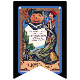 Vintage Halloween Decor, Cute Halloween Bunting