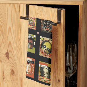 Vintage Halloween Decor Tea Towel