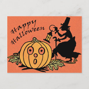Vintage Halloween Design Postcard