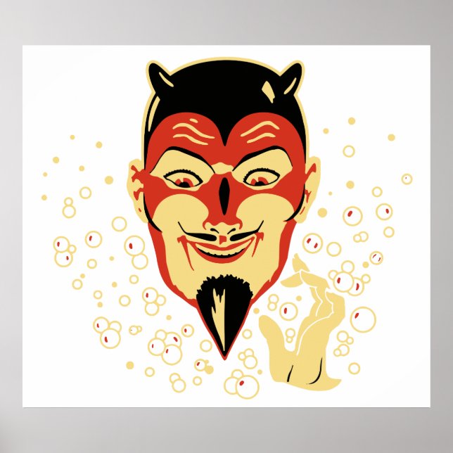 Vintage Halloween Devil Head #2 Poster (Front)