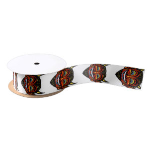 Vintage Halloween Devil Head Satin Ribbon