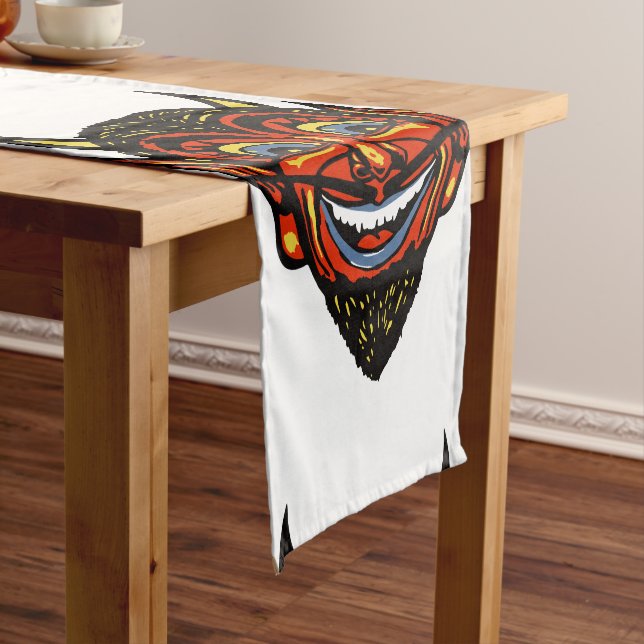 Vintage Halloween Devil Head Short Table Runner (In Situ)
