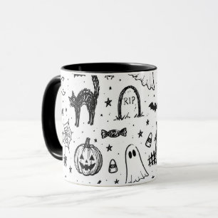 Vintage Halloween Doodle Mug