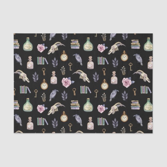 Vintage Halloween Elements Pattern Tissue Paper (Front)