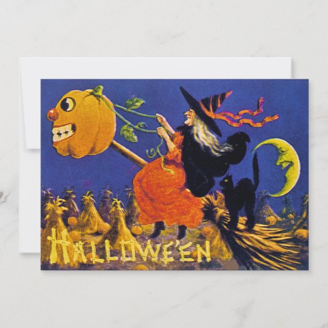 Vintage Halloween Ephemera Invitation (Front)
