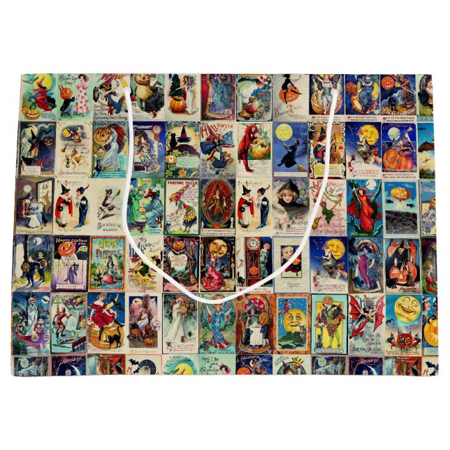 Vintage Halloween Ephemera Large Gift Bag (Front)