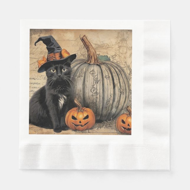 Vintage Halloween Ephemera Napkin (Front)