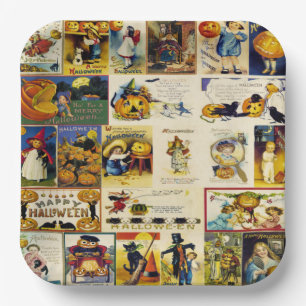 Vintage Halloween Ephemera Paper Plate