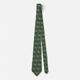 Vintage Halloween, Evil Witch Flying on Broomstick Tie