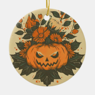 Vintage/Halloween/Fall/pumpkin Ceramic Ornament