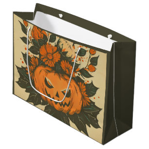 Vintage/Halloween/Fall/pumpkin Large Gift Bag