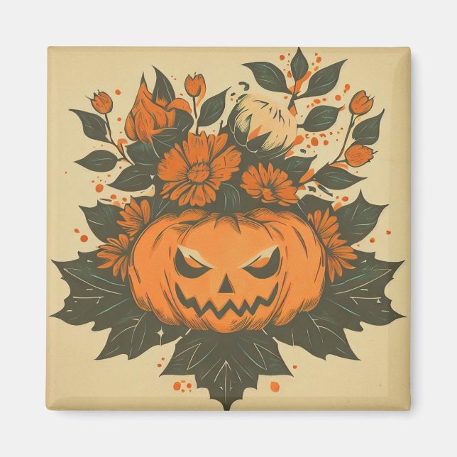 Vintage/Halloween/Fall/pumpkin Magnet (Front)